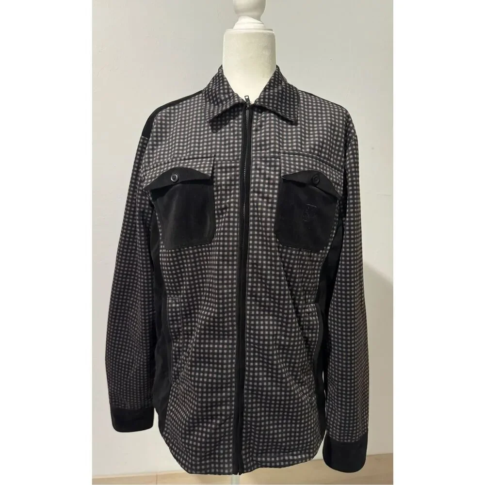 Stacy Adams zip up front velvet square design jacket M